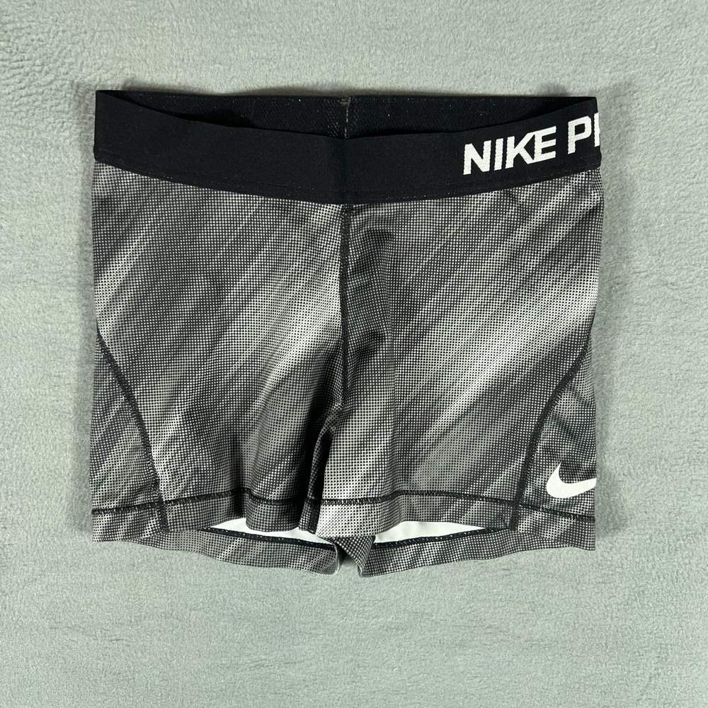 Nike Pro Dri-FIT Compression Shorts Adult Women's Black White Gray Pattern Small